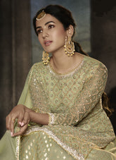 Endless Looking Gown in Light Pista Colour